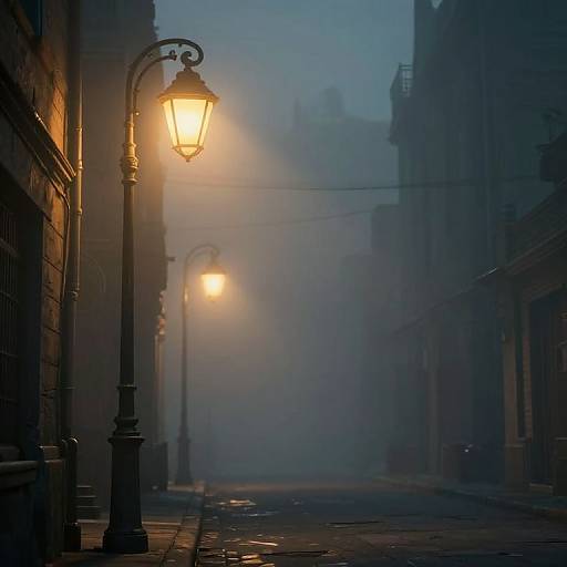 Moody 3D Street Scene with Fog