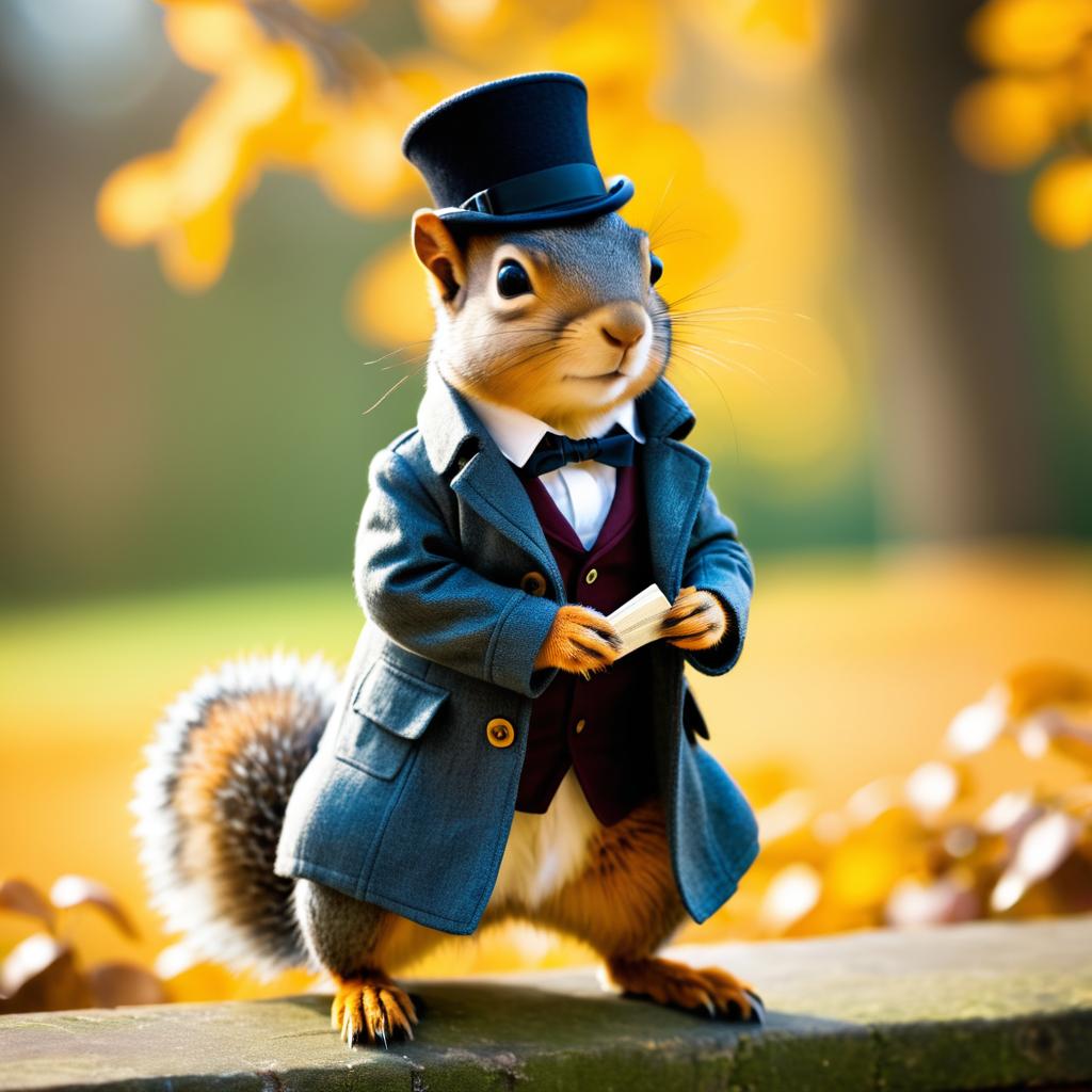 Whimsical Squirrel as Sherlock Holmes