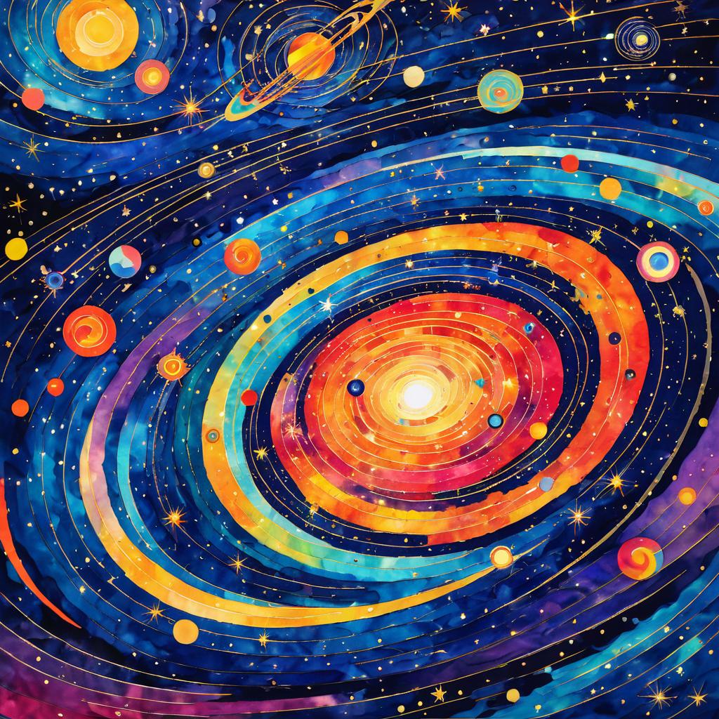 Galactic Dreams: Kandinsky-Inspired Cosmos