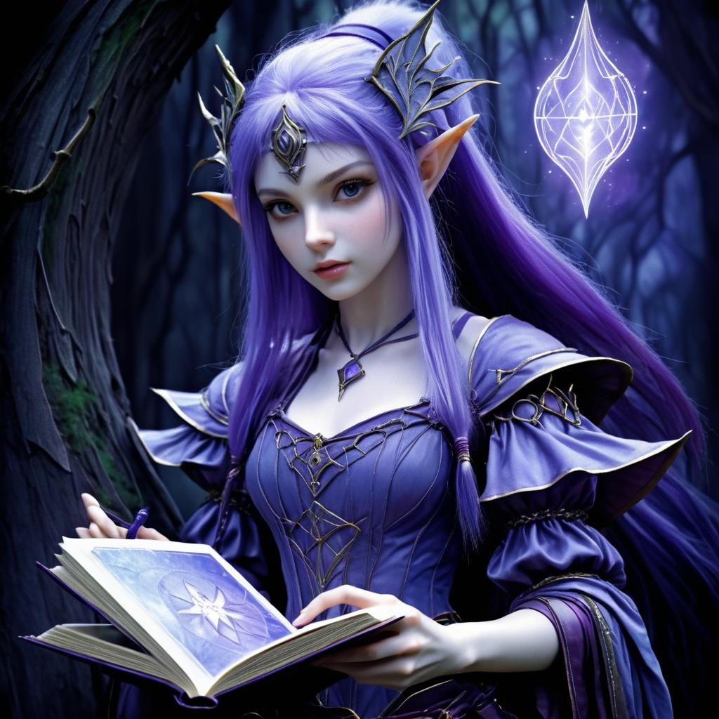 Enchanting Elf Girl in Dark Fantasy