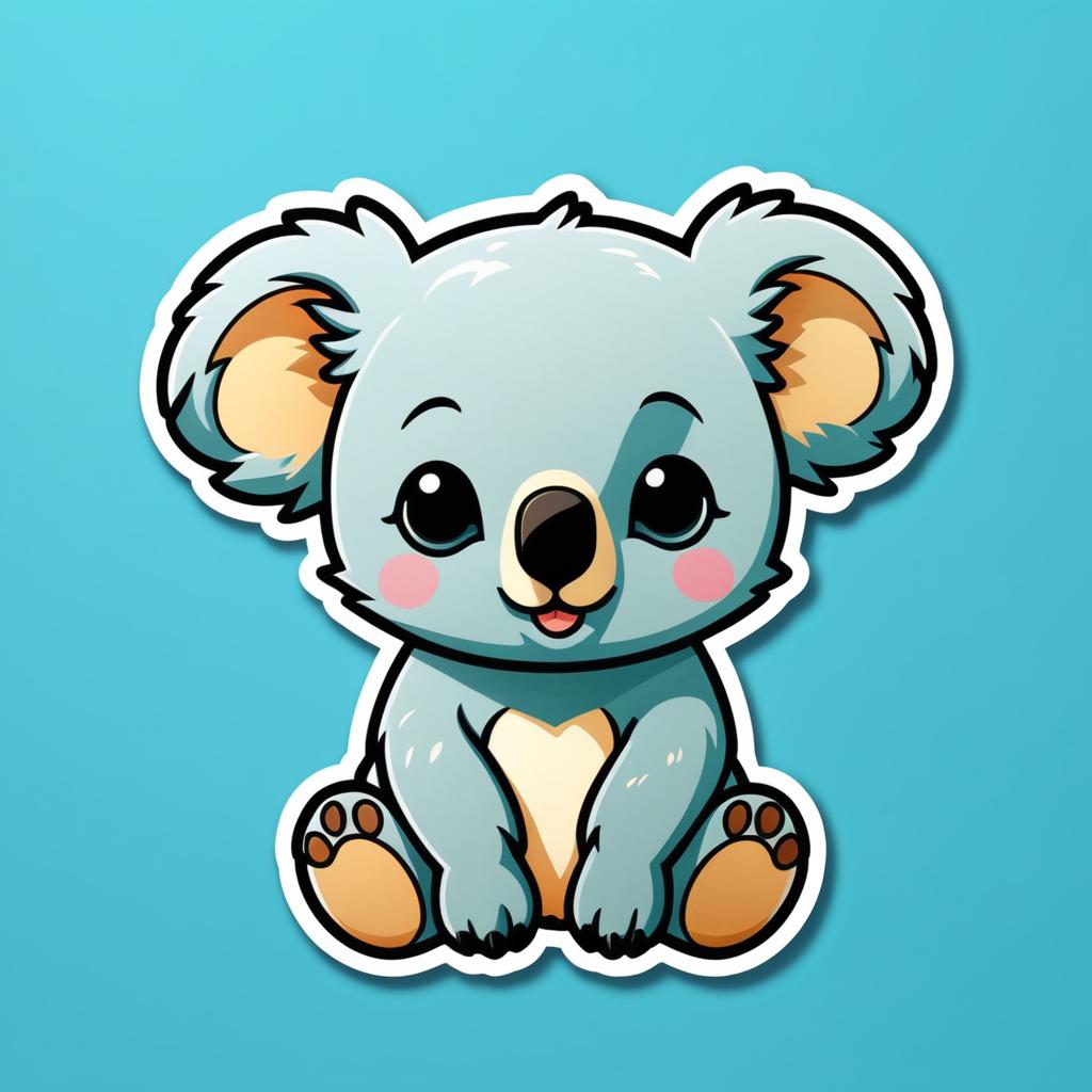 Kawaii Koala Sticker Print Design