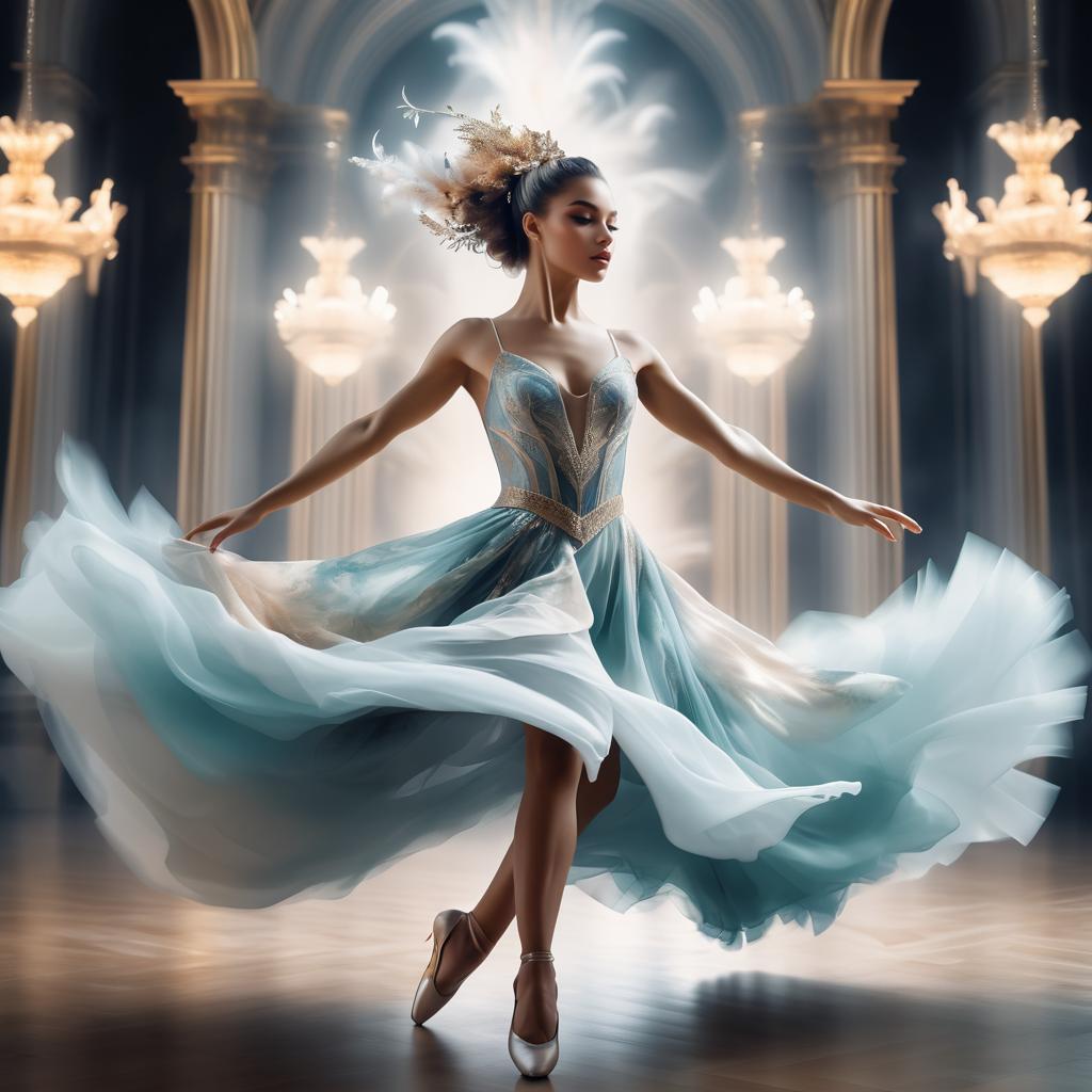 Ethereal Dancer: Baroque Dreamcore Art