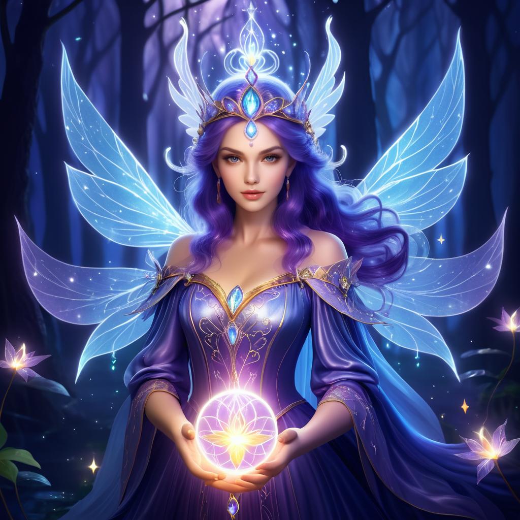 Enchanted Fairy Sorceress Casting Light