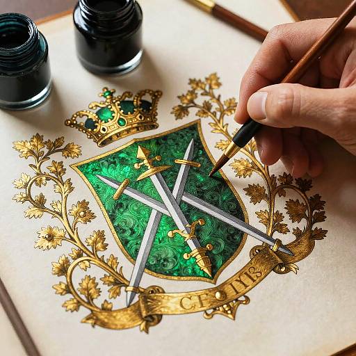 Intricate Family Crest Hand-Painting