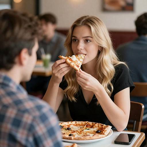 Casual Dining Moment with Pizza and Company