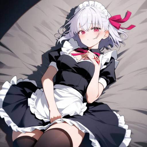 Charming Maid in a Black Dress