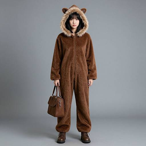 Solo Girl in Brown Eskimo Costume