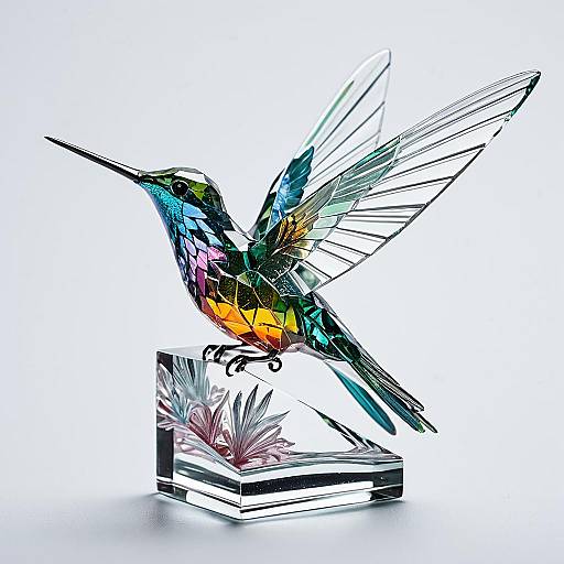 Handcrafted Glass Hummingbird Figurine