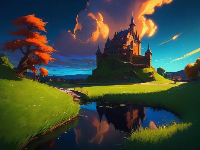 Magical Nighttime Scene with Unique Perspective