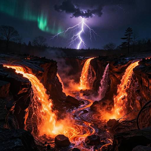 Molten Ravine with Electric Storms