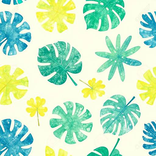 Seamless Abstract Colorful Leaves Pattern