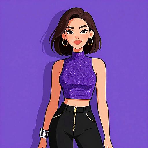 Stylish Smiling Woman in Urban Wear