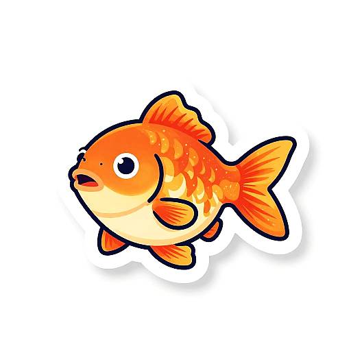 Vibrant Cartoon Goldfish Sticker