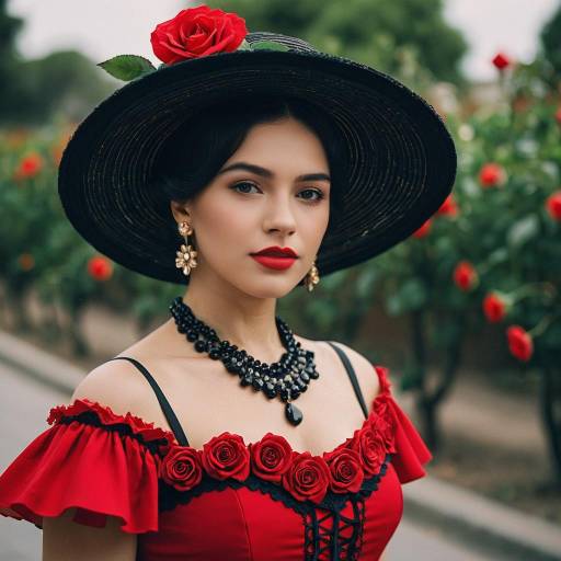 Vibrant Spanish Flamenco Costume Portrait