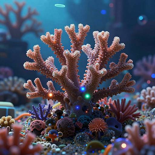 Psychedelic Luminescent Coral Reef