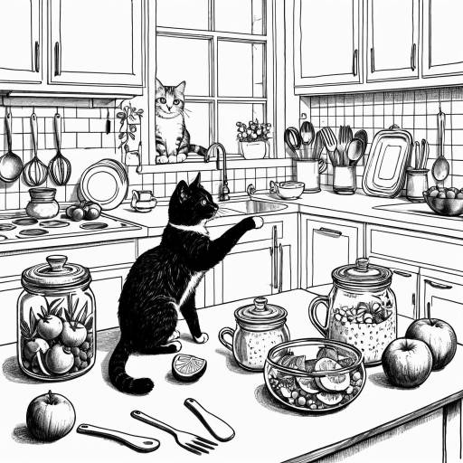 Playful Kitchen Adventure with a Curious Cat