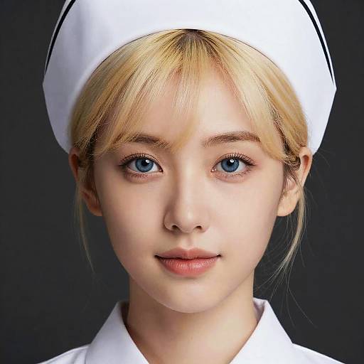 Blonde Female Nurse Close-up Portrait