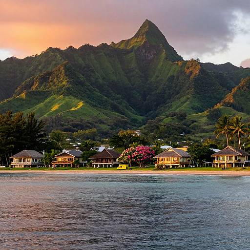 Hilo Town Sunset Oceanscape