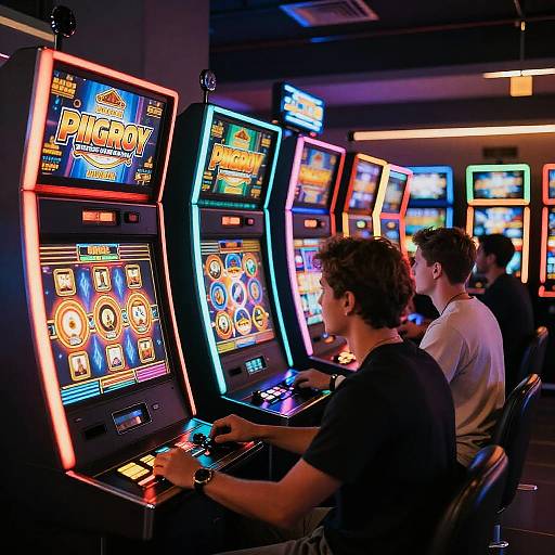 Lively Slot Machine Arcade Scene