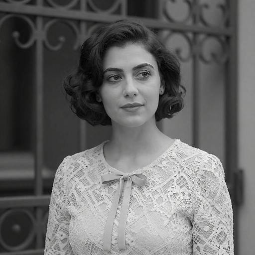 Elegant Black-and-White Portrait of a Woman