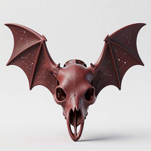 Realistic Gothic Bat Skull Render