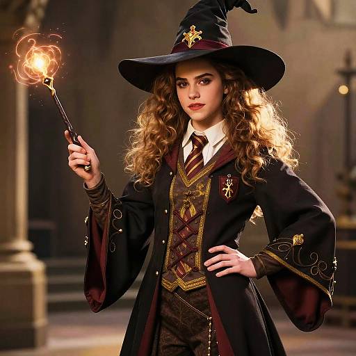 Glamorous Modern Witch in Magical Costume