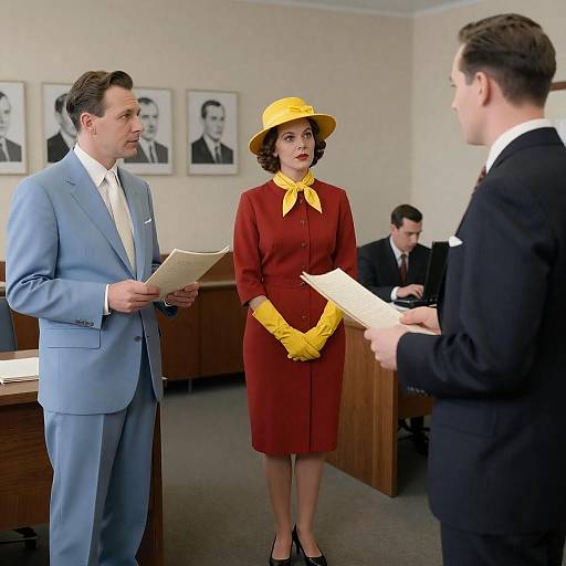 Mid-20th Century Office Scene Photography