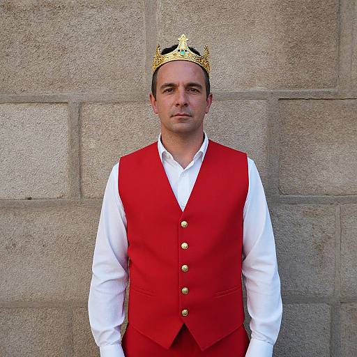 Traditional Purim Man in Red Vest