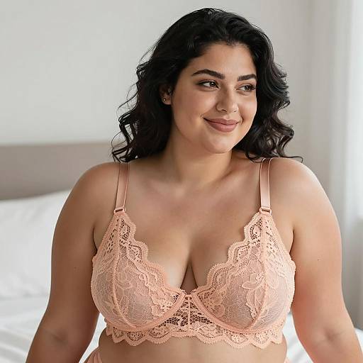 Plus-Size Beauty in Bright Room