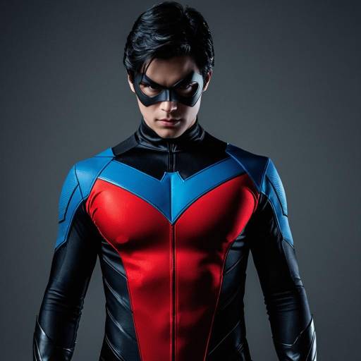 Dynamic Nightwing in Bold Red Costume