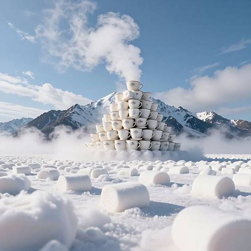 Surreal Teacup Mountain Landscape