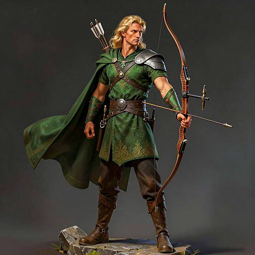 Intense Archer in Dark Setting