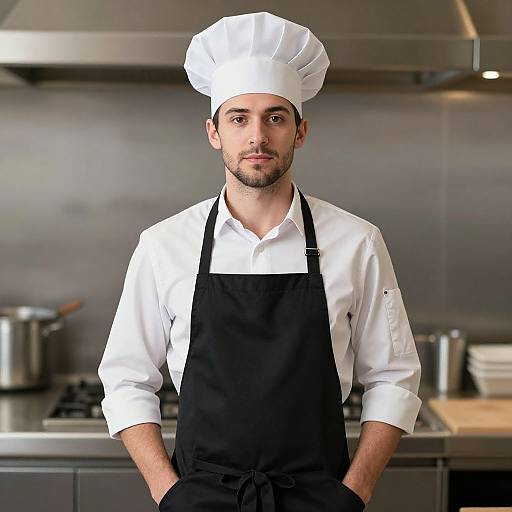 Realistic Male Chef Portrait Indoors