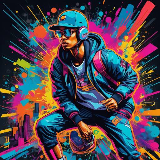 Dynamic Neon Street Art Explosion