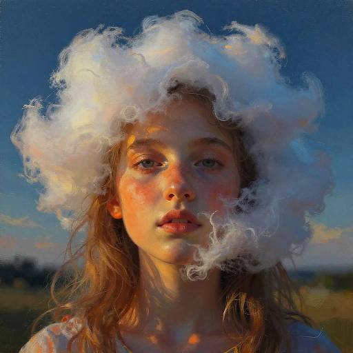 Surreal Dreamy Portrait with Nature Elements