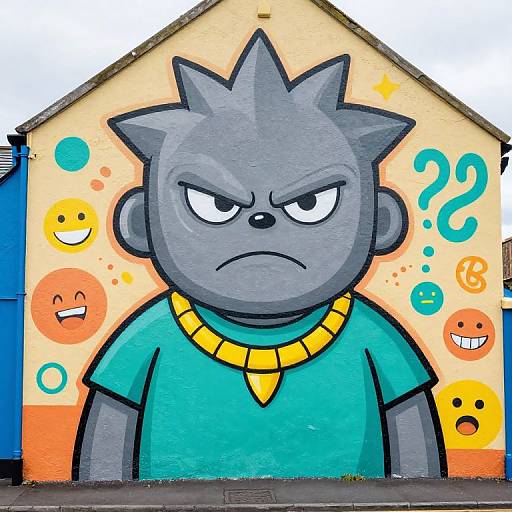 Vibrant Spiky-Haired Mural in Waterford