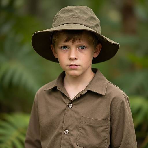 Realistic Boy in Jungle Costume