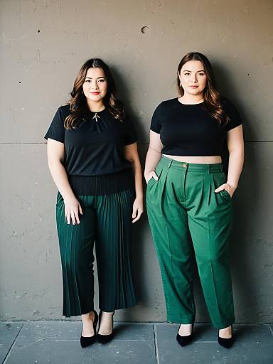 Plus Size Woman in Pleated Pants