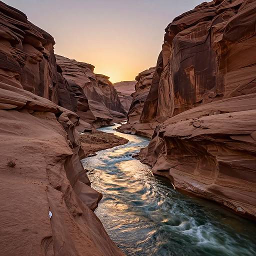 Sunlit Waters in Desert Canyon