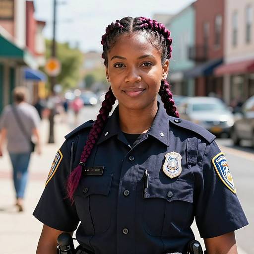 Confident Female Police Officer in City