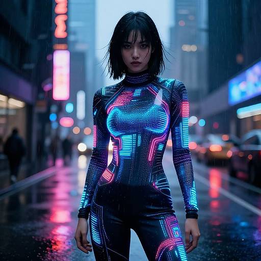 Cyberpunk Style in Rainy City