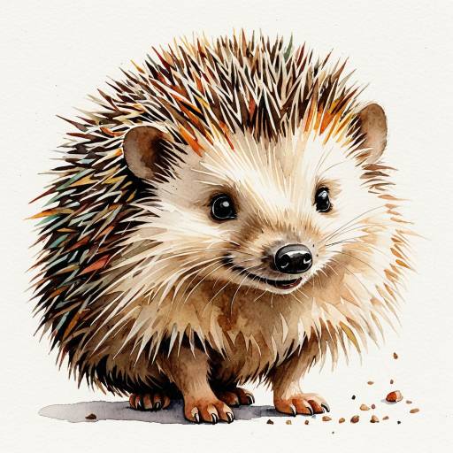 Joyful Hedgehog Watercolor Illustration