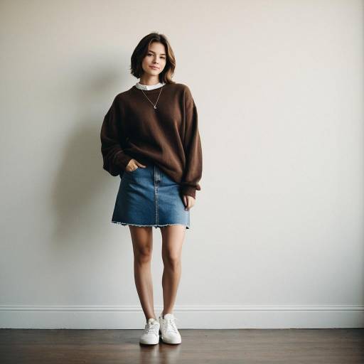Young Woman in Casual College Outfit