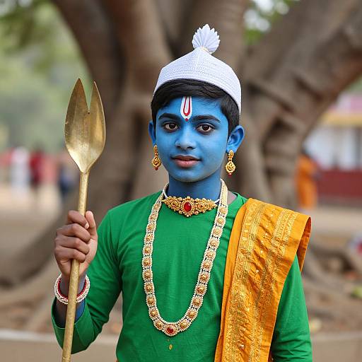 Krishnashtami Boy in Colorful Costume