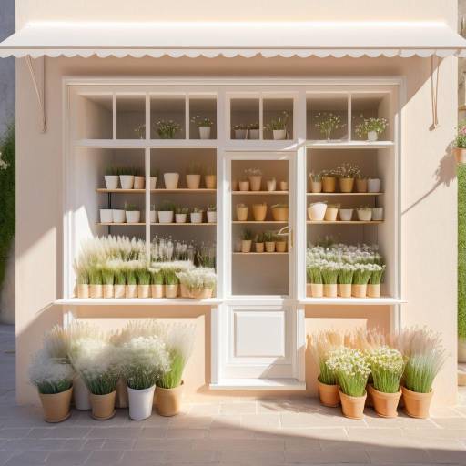 Pastel Flower Shop Exterior with Gypsophila
