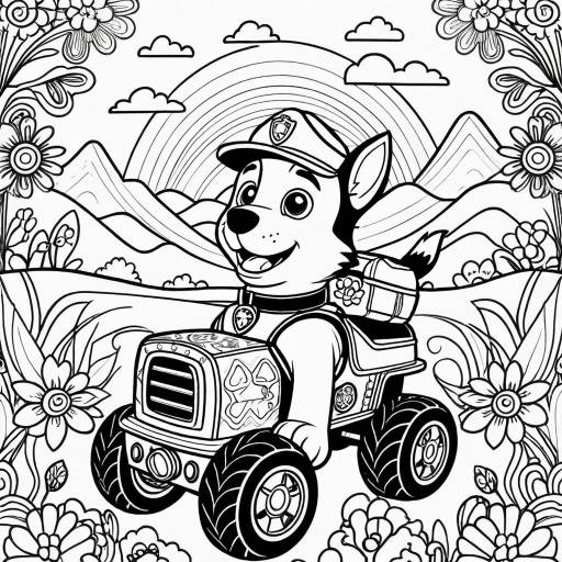 Paw Patrol Psychedelic Coloring Page
