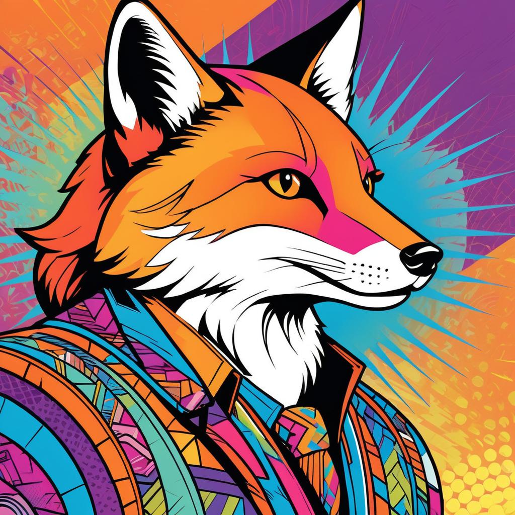 Vibrant Comic-Style Fox Illustration