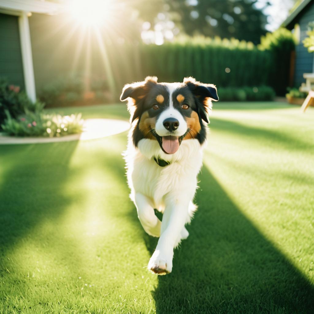 Cinematic Film Still of Playful Dog