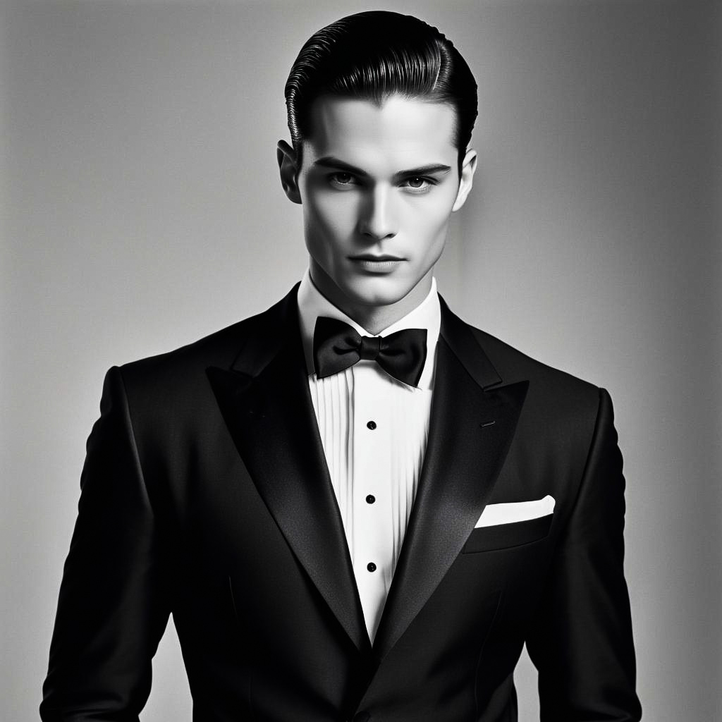 Elegant Tuxedo Man in Elle Style