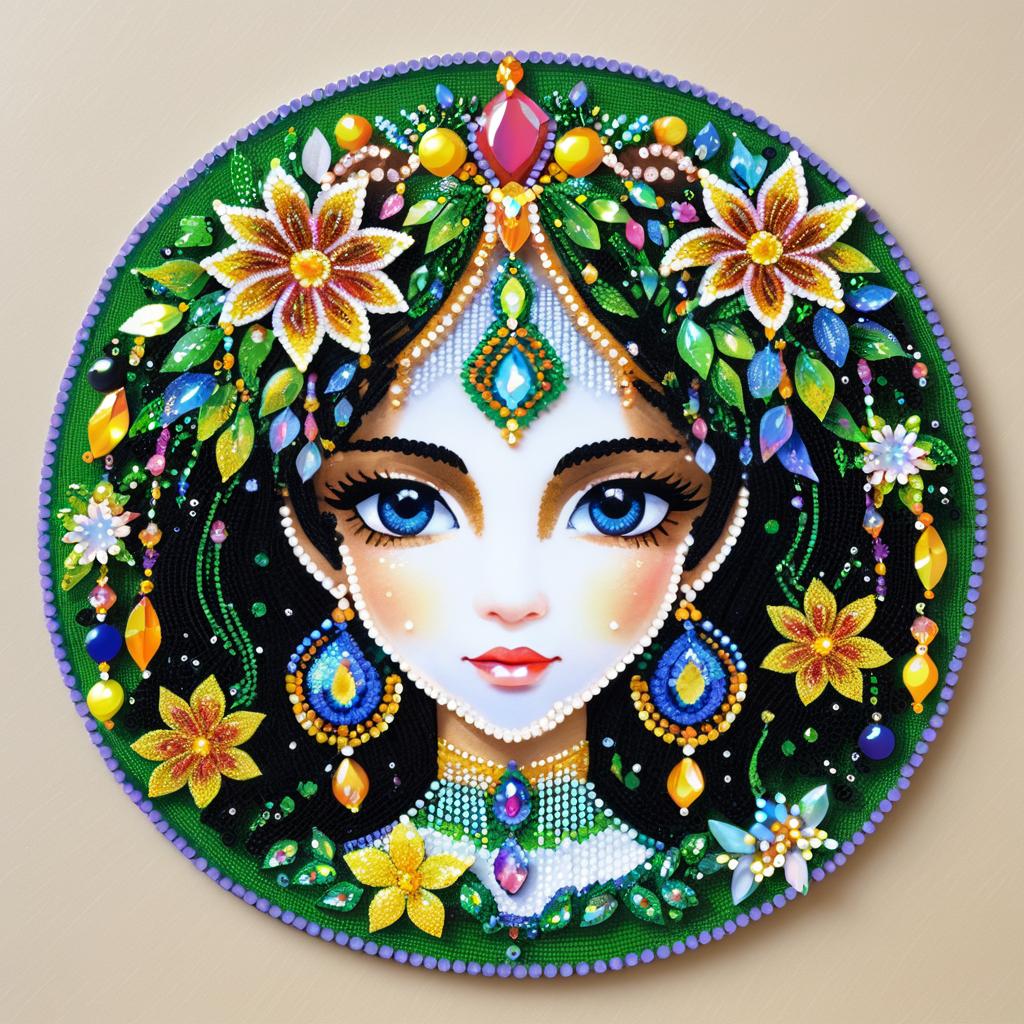 Beaded Fairy Portrait Laptop Sticker Design